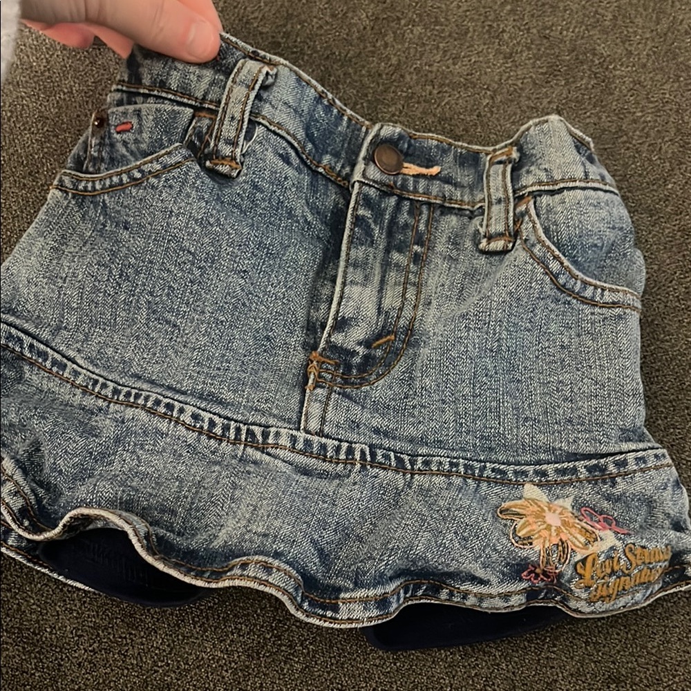 Vintage Levi’s Denim Skort with Embroidered Detail
